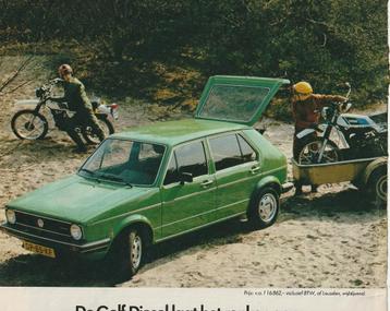 Retro reclame 1979 Volkswagen Golf Diesel auto Yamaha motor beschikbaar voor biedingen