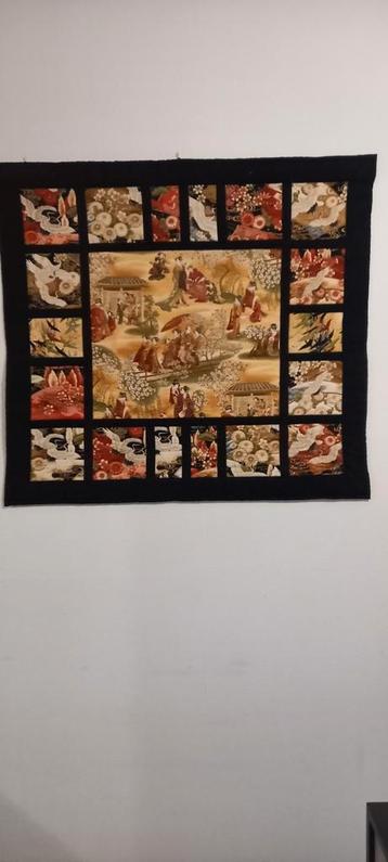 Handgemaakt Quilt Wandkleed - Warme Kleuren beschikbaar voor biedingen