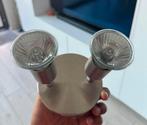 Dubbele spot met lampen, Huis en Inrichting, Lampen | Plafondlampen, Ophalen of Verzenden, Zo goed als nieuw, Metaal