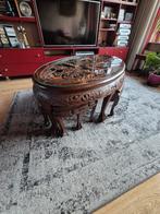 Oosterse salontafel met krukjes en houtsnijwerk, Ophalen