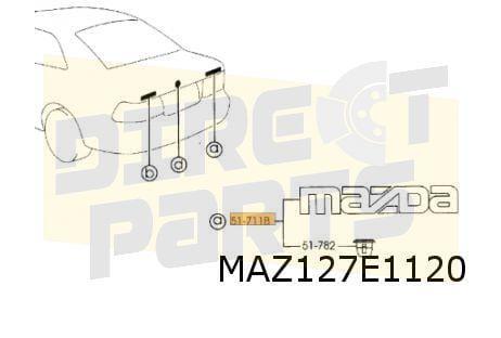 Mazda 626 embleem tekst ''Mazda'' achter Origineel! GE4T5171, Auto-onderdelen, Carrosserie en Plaatwerk, Mazda, Nieuw, Verzenden