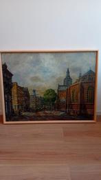 B.C.Ettinger Fietsende rembrandt Haags Schilderij 80x60cm., Ophalen