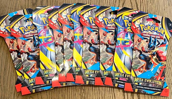 10 sleeved boosters Pokémon Mega Evolution, Hobby en Vrije tijd, Verzamelkaartspellen | Overige, Nieuw, Booster, Ophalen of Verzenden
