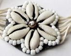 Mooie Witte Armband Cypraea Schelp, Armband Bloem Schelpjes, Overige materialen, Verzenden, Wit, Zo goed als nieuw