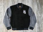Vintage College Varsity Jacket - Wolf - Leer - Guide Gear, Kleding | Heren, Jassen | Winter, Maat 48/50 (M), Zwart, Ophalen of Verzenden