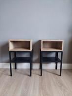 2 Mooie Nachtkastjes met Metalen Onderstel, Ophalen, Overige materialen, Minder dan 45 cm, 55 tot 70 cm