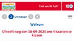 Kaartjes voor 4 personen, Tickets en Kaartjes, Ticket of Toegangskaart