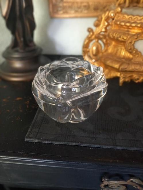 Kristallen waxinelichtje houder, Antiek en Kunst, Antiek | Glas en Kristal, Ophalen of Verzenden