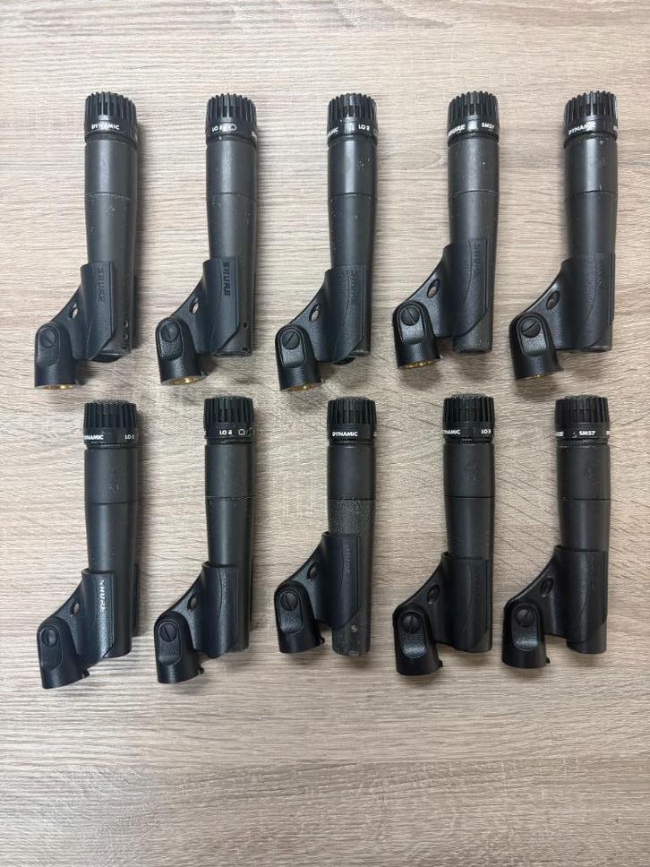 10 stuks Shure SM57, Muziek en Instrumenten, Microfoons, Gebruikt, Instrumentmicrofoon, Ophalen of Verzenden