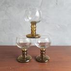 Vintage Roemer borrelglaasjes 11cm hoog bruine voet, Antiek en Kunst, Antiek | Glas en Kristal, Ophalen of Verzenden