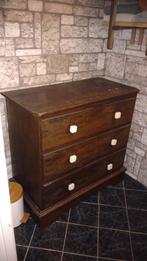 Leuk antiek ladekastje H80xL83D43, Huis en Inrichting, Kasten | Ladekasten, Ophalen, Gebruikt, Teakhout, 50 tot 100 cm
