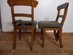 Set van 4 grenen eetkamerstoelen incl kussens., Huis en Inrichting, Stoelen, Gebruikt, Bruin, Vier, Hout