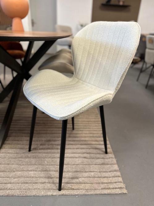 Witte eetkamerstoel - stoel boucle ivoor - stoel wit - 6st, Huis en Inrichting, Stoelen, Nieuw, Vijf, Zes of meer stoelen, Stof