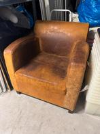 Lederen fauteuil, Huis en Inrichting, Fauteuils, Ophalen, Gebruikt, Riviera, 50 tot 75 cm