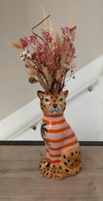 Geglazuurde aardewerk vaas - panter vaas - tijger - vaas, Ophalen, Overige kleuren, Aardewerk of Porselein, Nieuw