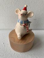 Nieuw : Speeldoos met porseleinen Muis, Diversen, Kerst, Ophalen of Verzenden, Zo goed als nieuw