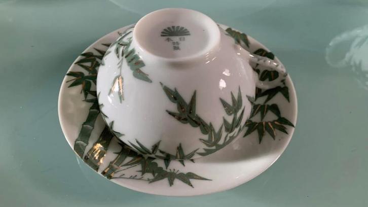 AWESOME VINTAGE TEA - BREAKFAST SET WITH NICELY BAMBOO MOTIF, Antiek en Kunst, Antiek | Porselein, Ophalen