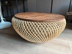 D-Bodhi Wave Salontafel - Teakhout & Rotan - 65x65x32 cm, Huis en Inrichting, Tafels | Salontafels, Ophalen, 50 tot 100 cm, 50 tot 100 cm