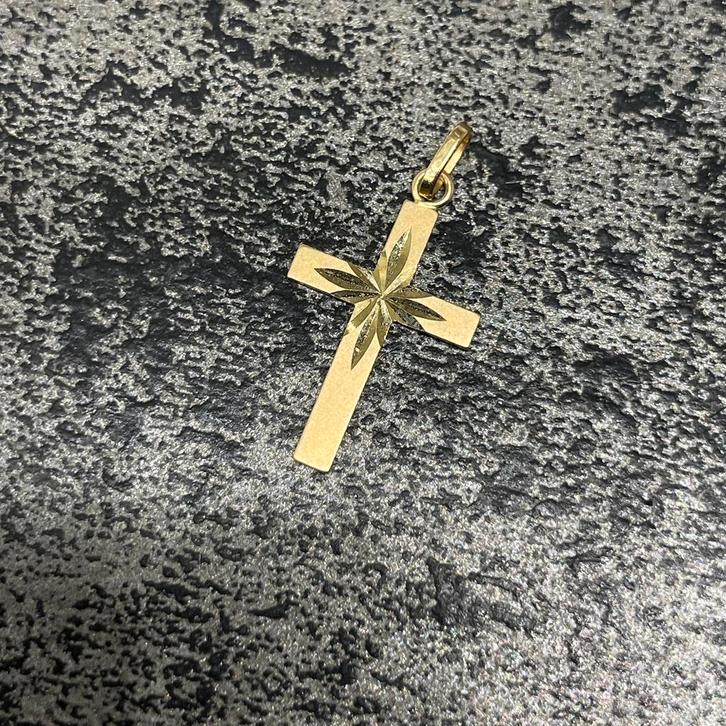 14 k gouden kruis, Sieraden, Tassen en Uiterlijk, Kettinghangers, Zo goed als nieuw, Goud, Goud, Kruis of Symbool, Ophalen of Verzenden