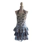 Keukenschort Laura, romantisch schortje met zwarte bloemen., Huis en Inrichting, Schort, Verzenden, Zwart, Info@schortenvanarrabel.nl