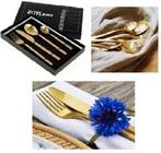 Bestek 8-delig goudkleurig, Verzenden, Nieuw, Rvs of Chroom