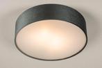 Stoffen plafondlamp grijs 50cm, Ophalen, Zo goed als nieuw