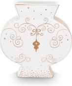 Pip Studio Royal Winter White Vaas Plat Wit met gouden, Ophalen of Verzenden