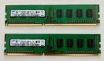 Samsung 2x 2GB DDR3 SDRAM PC3-10600 / 1333MHz Dual Channel g, 2 GB, Desktop, Gebruikt, Ophalen of Verzenden