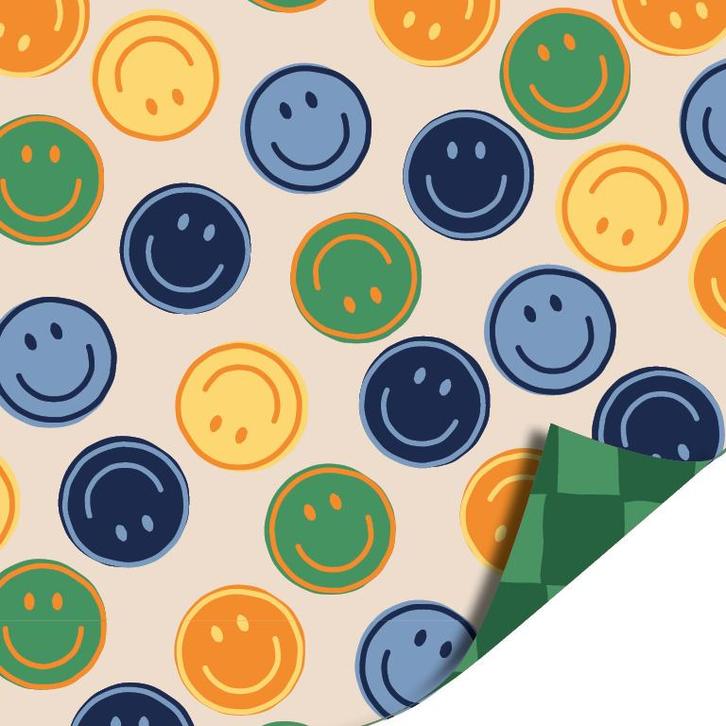 Cadeaupapier smiley - 3m x 30cm, Diversen, Cadeaupapier, Nieuw, Ophalen of Verzenden