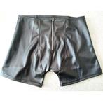 Heren chaps korte broek zwarte leren gay open achterkant, Verzenden, Nieuw, Overige maten, Zwart