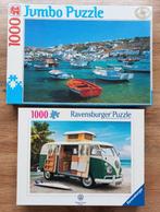 2 puzzels 1000 stukjes, Ophalen of Verzenden, 500 t/m 1500 stukjes, Gebruikt, Legpuzzel