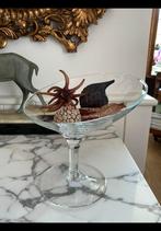 Schaal op voet, serveerschaal, presenteerschaal asymmetrisch, Ophalen of Verzenden, Rond, Glas