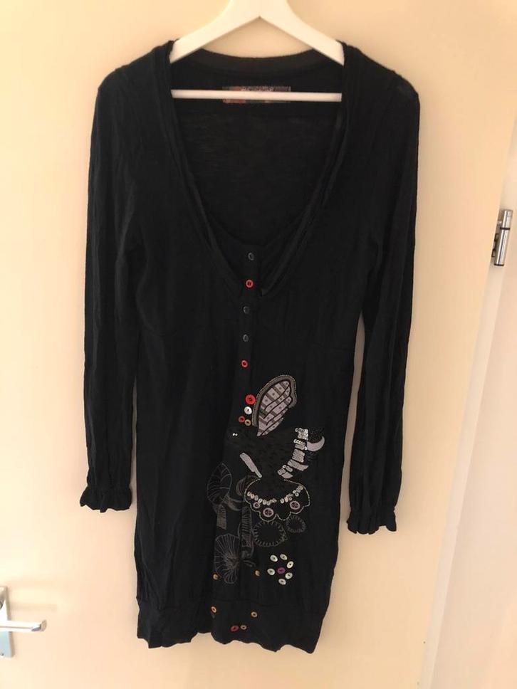 Desigual mooie en chique lange zwarte jurk maat M/S, Kleding | Dames, Jurken, Zo goed als nieuw, Maat 38/40 (M), Zwart, Onder de knie