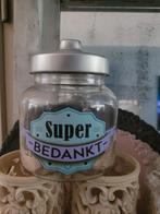 Glazen Pot BEDANKT - Decoratief & Functioneel, Huis en Inrichting, Schaal, Rond, Nieuw, Ophalen of Verzenden