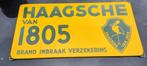 Emaille bord HAAGSCHE van 1805, Verzamelen, Merken en Reclamevoorwerpen, Ophalen of Verzenden, Gebruikt, Reclamebord