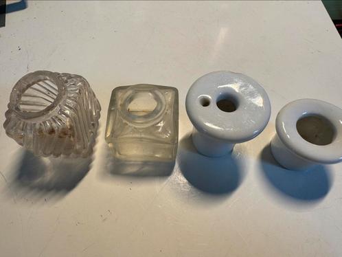 Bodemvondst 1880 Inktpotjes 4 stuks, Antiek en Kunst, Antiek | Glas en Kristal, Verzenden