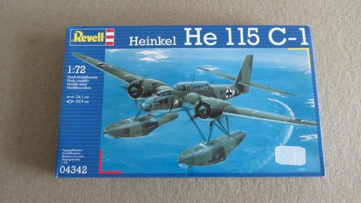 Revell Heinkel He-115 C-1 watervliegtuig - 1:72 - 04342 -, Hobby en Vrije tijd, Modelbouw | Vliegtuigen en Helikopters, Zo goed als nieuw