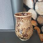 Mozaik glas vaas/windlicht, Huis en Inrichting, Minder dan 50 cm, Glas, Ophalen of Verzenden, Zo goed als nieuw