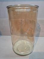 Hoge goudkleurige, bruin glazen cilinder vaas, windlicht, Overige kleuren, Ophalen of Verzenden, Minder dan 50 cm, Glas