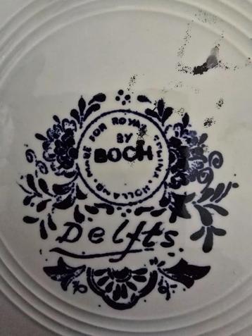 Antiek Boch bord, Delfts blauw beschikbaar voor biedingen