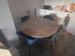 Ronde tafel met 4 stoelen in zeer goede staat.Moet weg!, Huis en Inrichting, Tafels | Eettafels, Ophalen, Gebruikt, Rond, Vier personen