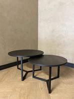 Zwart eiken salontafel set | rond, Ophalen, 50 tot 100 cm, Zwart eiken, hotel-chique, modern, Rond
