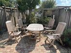 Hard houten tuinset, Tuin en Terras, Tuinsets en Loungesets, Ophalen, 4 zitplaatsen, Gebruikt, Eettafel