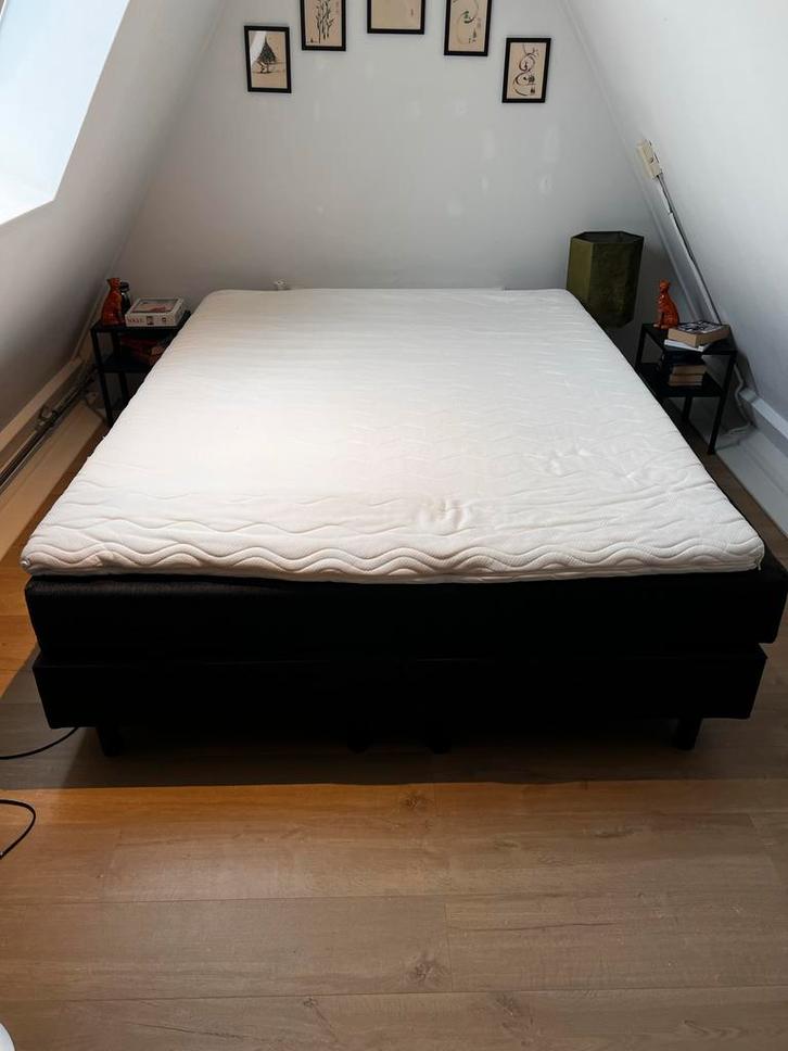 Top staat: Boxspring 160x200 cm met topper te koop!, Huis en Inrichting, Slaapkamer | Bedden, Zo goed als nieuw, Tweepersoons