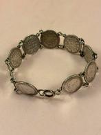 Zilveren dubbeltjes armband, Wilhelmina,stil verzet WW2, Ophalen of Verzenden