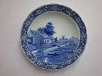 antiek wandbord delfsblauw handgeschilderd boederij 40 cm, Ophalen of Verzenden