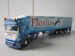TEKNO SCANIA FLORIUS TRANSPORT, Hobby en Vrije tijd, Modelauto's | 1:50, Ophalen, Zo goed als nieuw, Bus of Vrachtwagen, Tekno