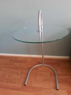 Bijzettafeltje, Huis en Inrichting, Minder dan 55 cm, Gebruikt, Rond, Glas