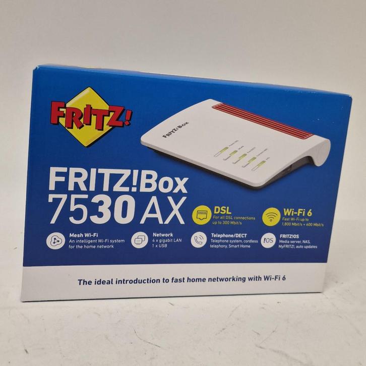 AVM FRITZ!Box 7530 AX Router AX WiFi 6 600 + 1800 Mbps | nie, Audio, Tv en Foto, Versterkers en Receivers, Zo goed als nieuw