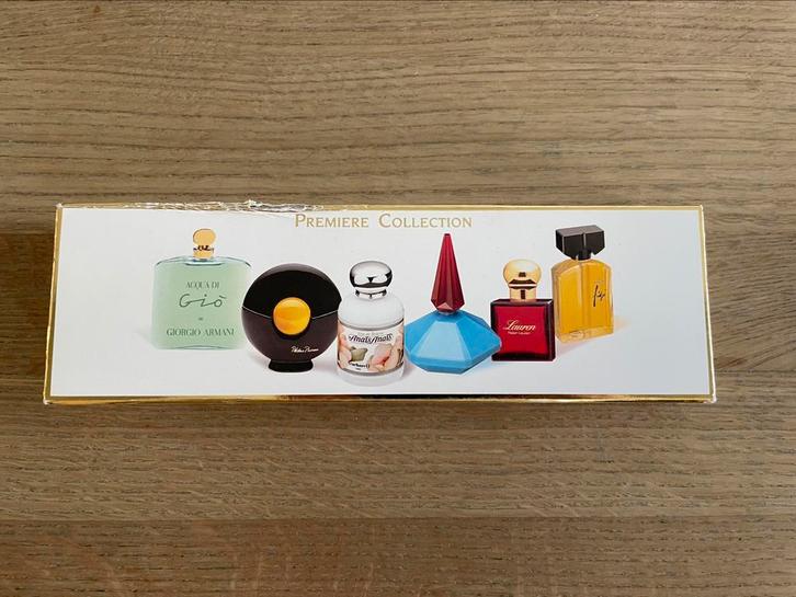 Vintage Première Collection miniatuur set parfum, Verzamelen, Parfumverzamelingen, Nieuw, Miniatuur, Gevuld, Ophalen of Verzenden